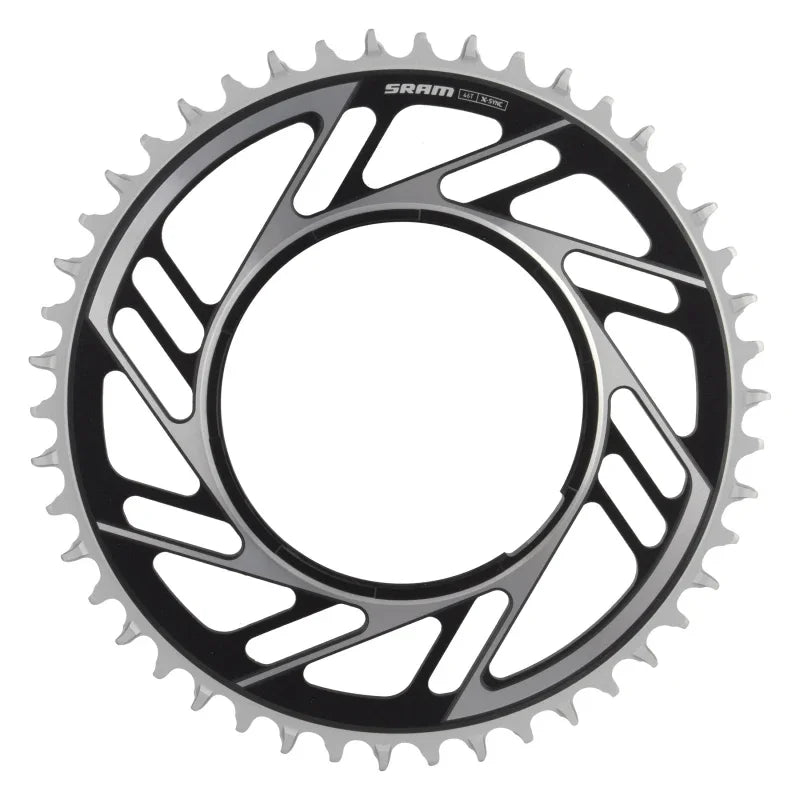 RED XPLR X-Sync Thread Mount Chainring - 46t 12/13-Speed Thread Mount For RED XPLR AXS PM Spider 6.5mm Offset BLK/Silver E1 - Bicycle Warehouse