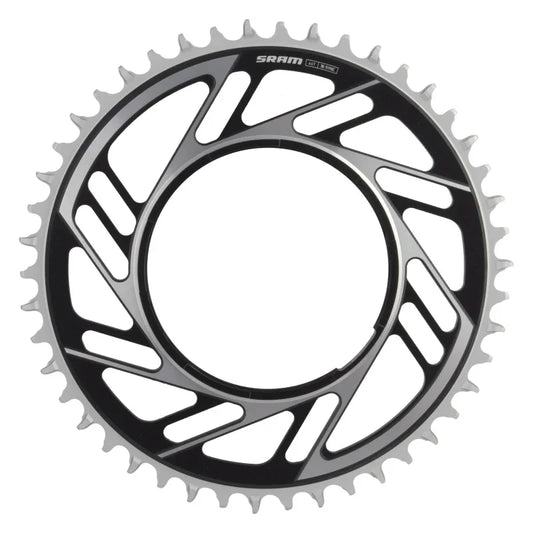 RED XPLR X-Sync Thread Mount Chainring - 46t 12/13-Speed Thread Mount For RED XPLR AXS PM Spider 6.5mm Offset BLK/Silver E1 - Bicycle Warehouse