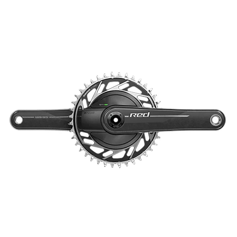RED 1x XPLR AXS Power Meter Wide Crankset - 170mm 13-Speed 42t Threaded Mount 8-Bolt PM Spider DUB Spindle Natural Carbon E1 - Bicycle Warehouse