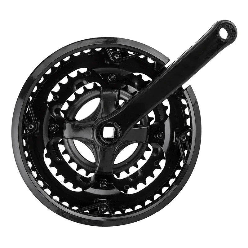 Steel Triple 170x48/38/28 120 SQR JIS crankset black - Bicycle Warehouse
