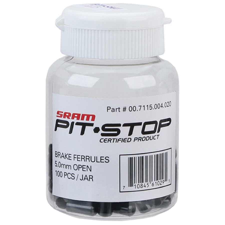 SRAM 5mm Brake Cable Housing Ferrules Black 100-count Jar - Bicycle Warehouse