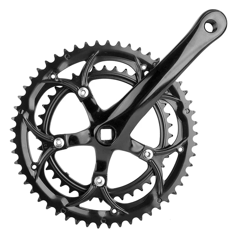 Alloy Double 170x53/39 110 SQR JIS crankset black - Bicycle Warehouse