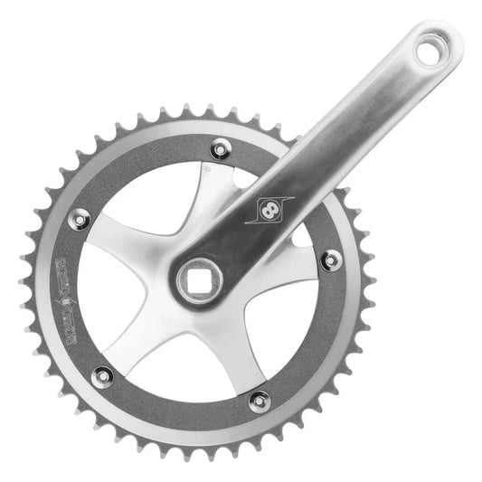 Trackstar 170x46 103mm JIS Square Taper crankset silver/silver - Bicycle Warehouse