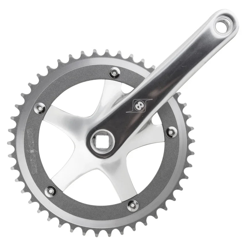 Trackstar 165x46 103mm JIS Square Taper crankset silver/silver - Bicycle Warehouse