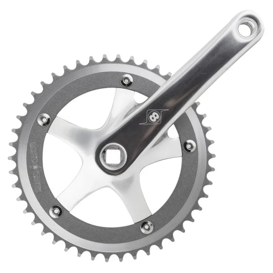 Trackstar 165x46 103mm JIS Square Taper crankset silver/silver - Bicycle Warehouse