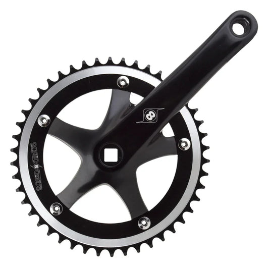 Trackstar 170x46 103mm JIS Square Taper crankset black/black - Bicycle Warehouse