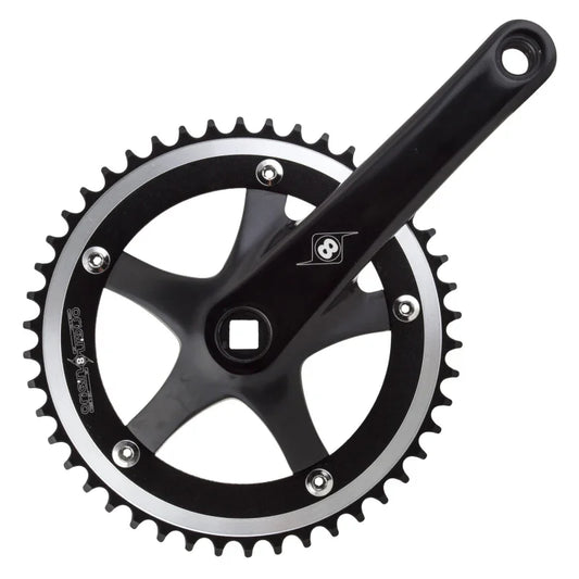 Trackstar 165x46 103mm JIS Square Taper crankset black/black - Bicycle Warehouse