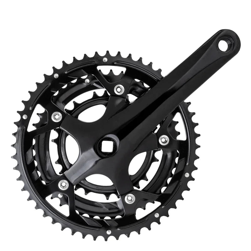 Alloy Triple 170x52/42/30 113 SQR JIS crankset black - Bicycle Warehouse