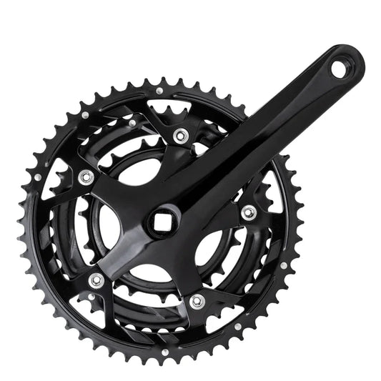 Alloy Triple 170x52/42/30 113 SQR JIS crankset black - Bicycle Warehouse