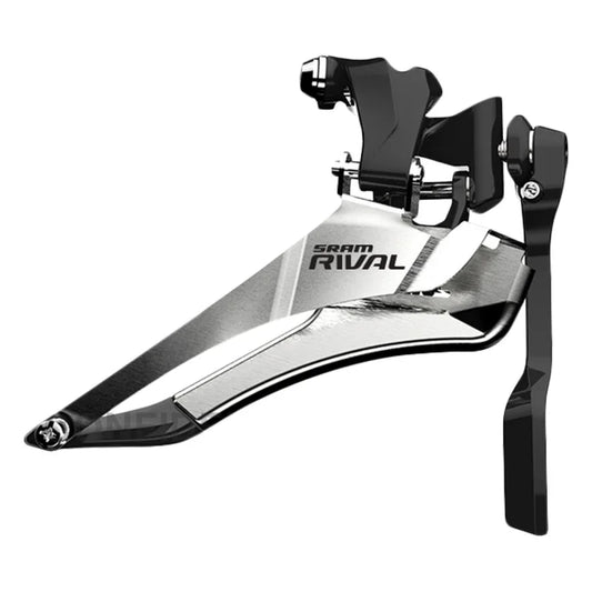 Rival 22 Front Derailleur - 2x11-Speed Yaw Braze-on Chain Spotter Silver/BLK - Bicycle Warehouse