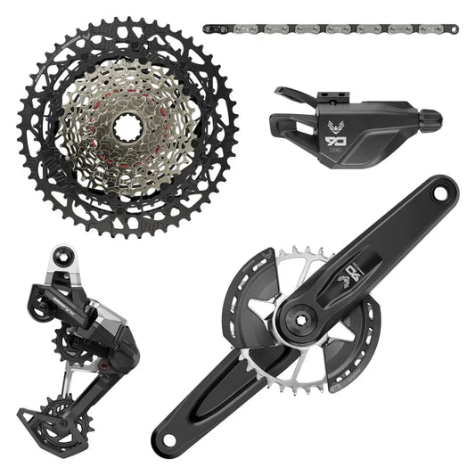SRAM Eagle 90 T-Type Groupset - 170mm Wide Crank 32t Chainring Trigger Shifter 10-52t 12-Speed Cassette Rear Derailleur Chain - Bicycle Warehouse