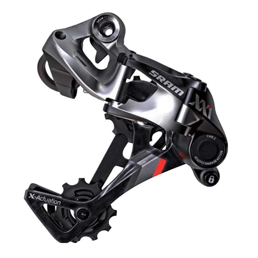 XX1 Rear Derailleur - 11 Speed Medium Cage Black/Red - Bicycle Warehouse