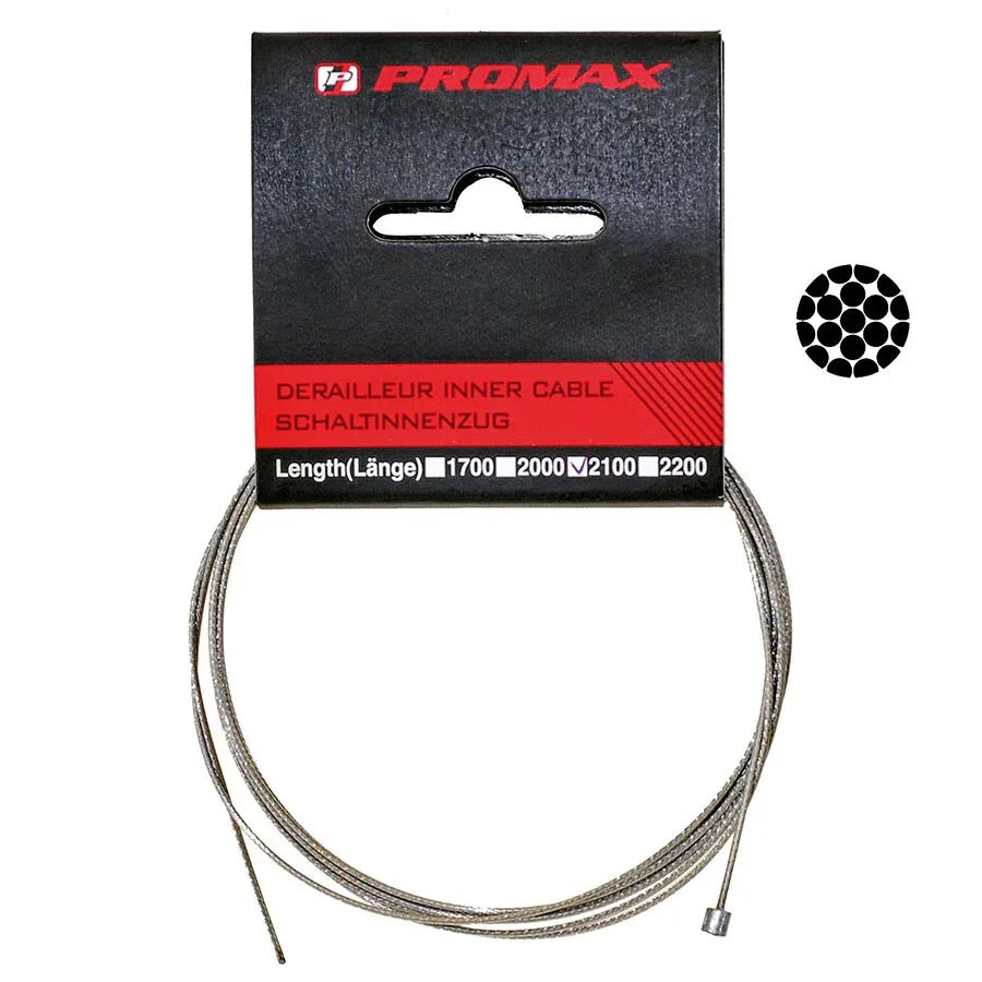 Promax 1.1mm Shift Shifter Cable 1.1mm 2100mm Stainless Steel Shimano/SRAM Unit - Bicycle Warehouse