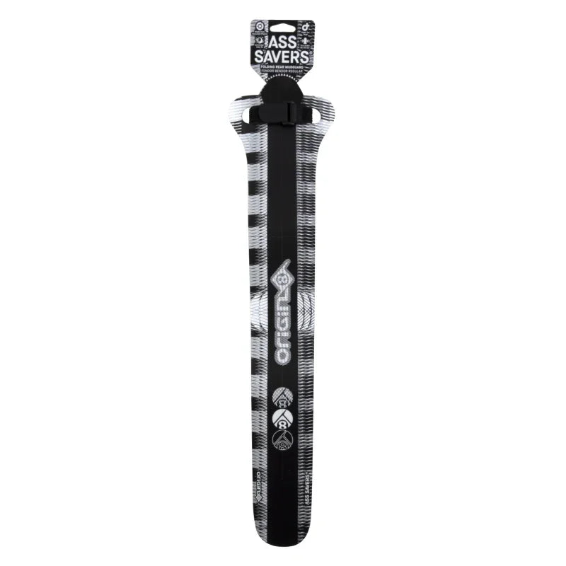 Hi-Fi Ass Savers Rear Fender Extended Standard Rear 540mm x 65mm Polypropylene Black/White 50g - Bicycle Warehouse