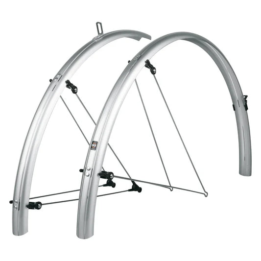 B35 Bluemels Full Coverage Fender Set - 35mm 700 x 20-28 Silver - Bicycle Warehouse
