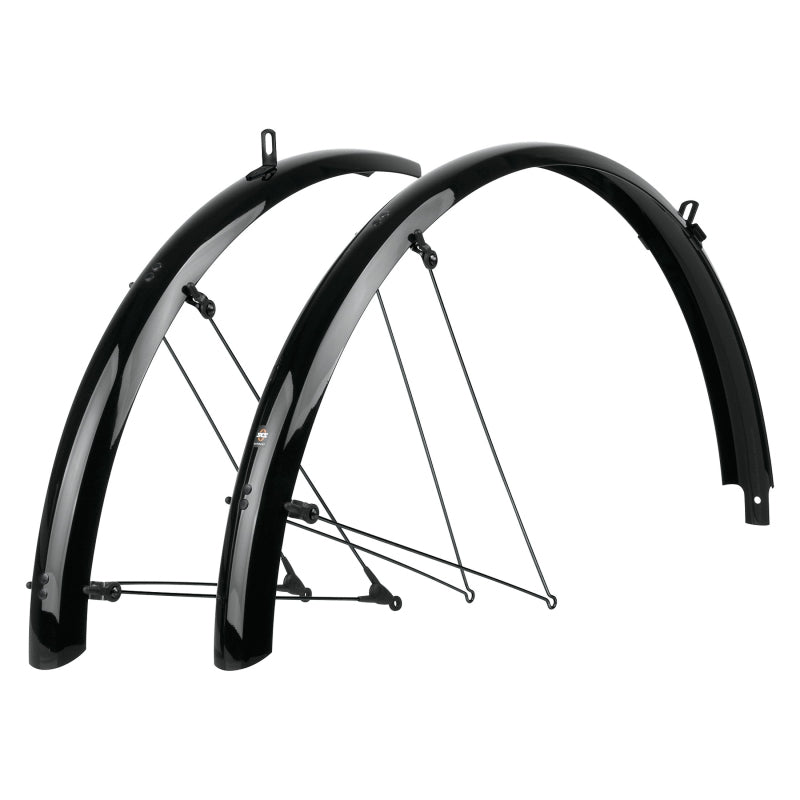 B55 Bluemels Full Coverage Fender Set - 55mm 700 x 38-47 Black - Bicycle Warehouse
