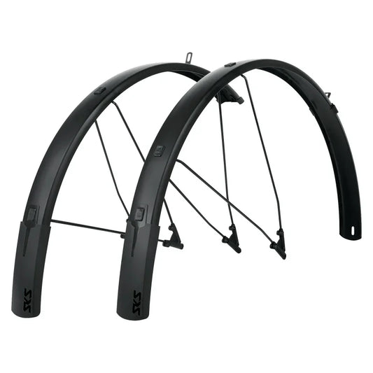 B56 Bluemels Style Full Coverage Fender Set - 56mm 700 x 38-47 Matte BLK - Bicycle Warehouse