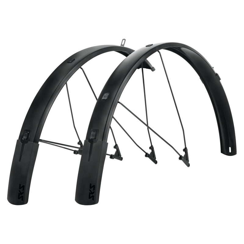 B65 Bluemels Style Full Coverage Fender Set - 65mm 27.5/29/700 x 1.75-2.25" Matte BLK - Bicycle Warehouse