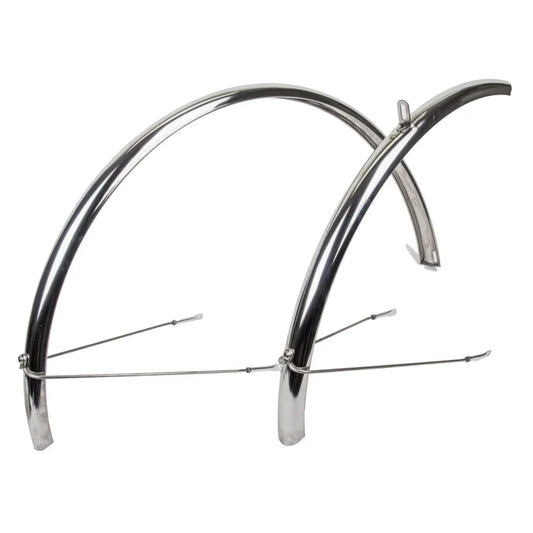 Stainless Steel Pair Road/Hybrid 700C x 36mm Stainless Chrome 25mm / .98` - Bicycle Warehouse