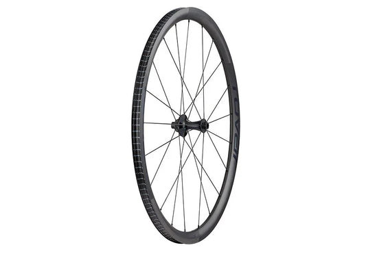 Roval alpinist clx front front wheel satin carbon/gloss black 700c - Bicycle Warehouse
