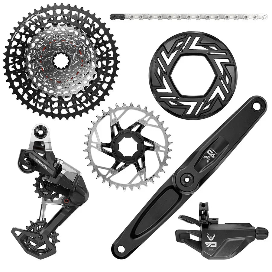 SRAM Eagle 90 Ebike Groupset - 165mm Brose 36T Clip-on Guard Chain XS-1275 10-52t Single Click Shifter Rear Derailleur - Bicycle Warehouse