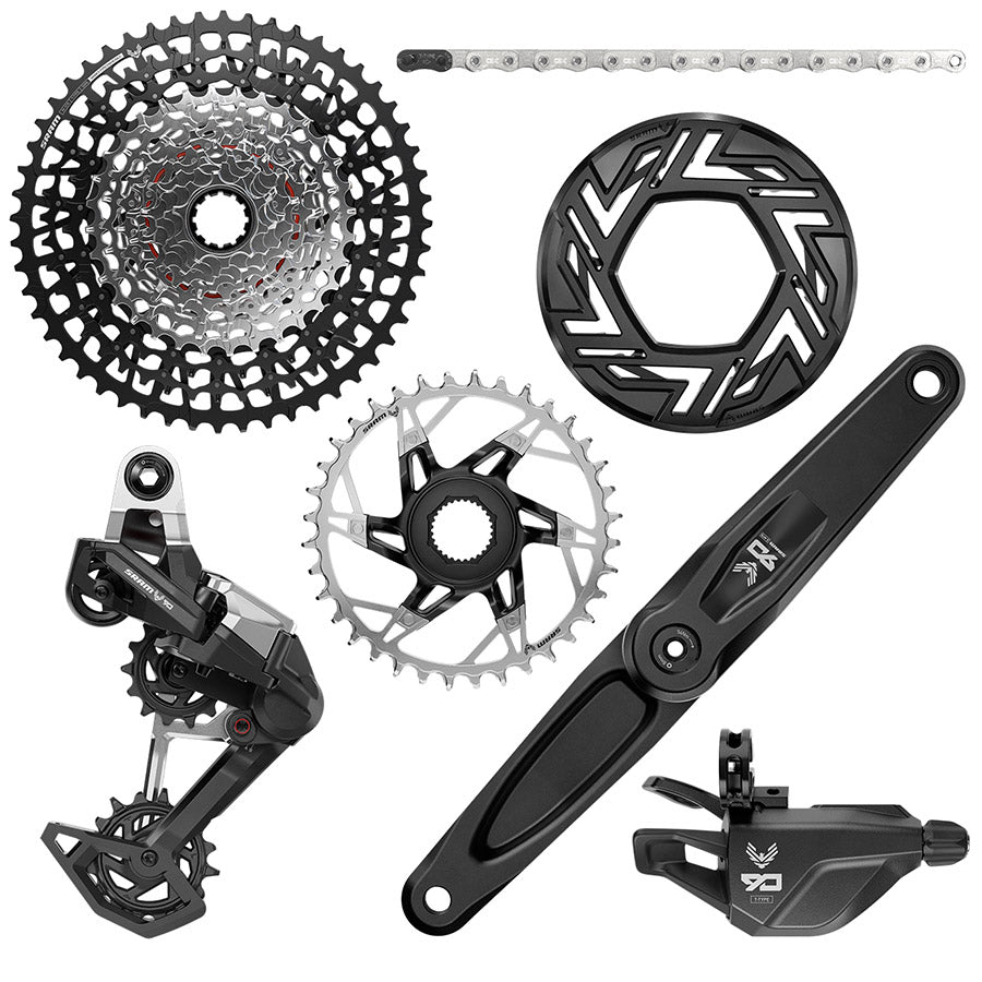 SRAM Eagle 90 Ebike Groupset - 160mm Bosch 36T Clip-on Guard Chain XS-1275 10-52t Single Click Shifter Rear Derailleur - Bicycle Warehouse