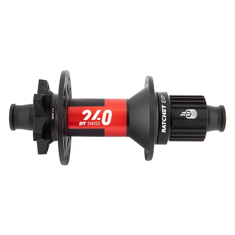 DT Swiss 240 EXP Rear Hub - 12 x 148mm 6-Bolt Micro Spline BLK/Red 28H 36pt - Bicycle Warehouse