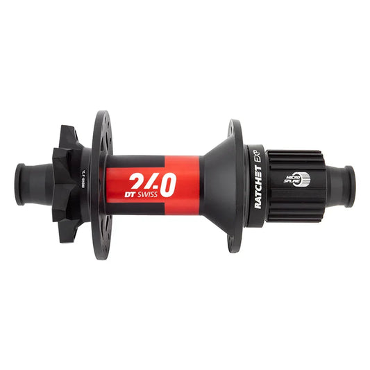 DT Swiss 240 EXP Rear Hub - 12 x 148mm 6-Bolt Micro Spline BLK/Red 28H 36pt - Bicycle Warehouse