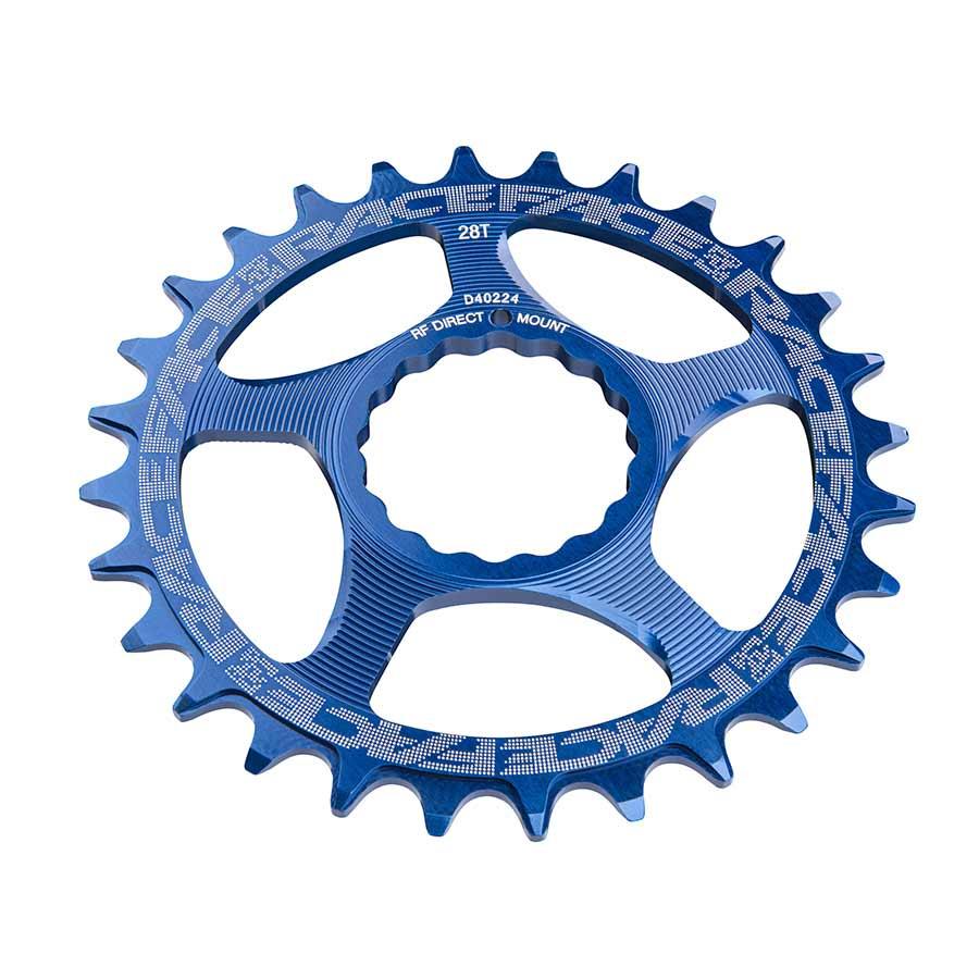 RaceFace Narrow Wide Chainring: Direct Mount CINCH 28t Blue - Bicycle Warehouse
