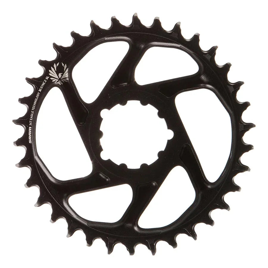 X-Sync 2 Eagle SL Direct Mount Chainring 34T Boost 3mm Offset BLK Gray Logo - Bicycle Warehouse