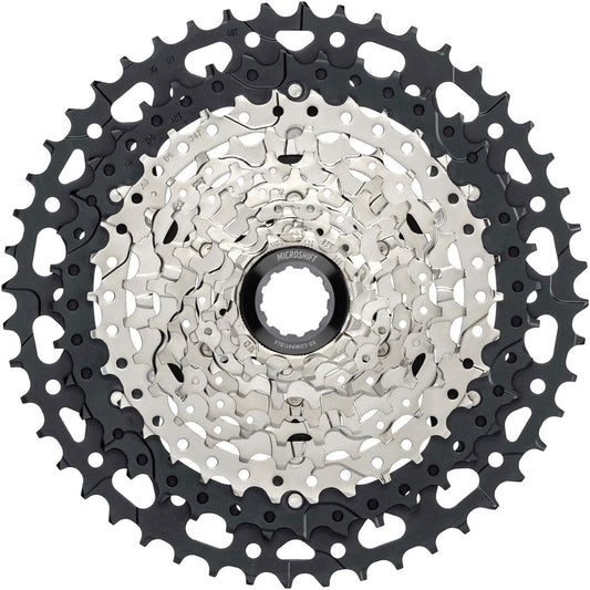 microSHIFT Advent MX G-Series Cassette - 10-Speed 11-48t Aluminum Spider Silver/BLK For HG Driver