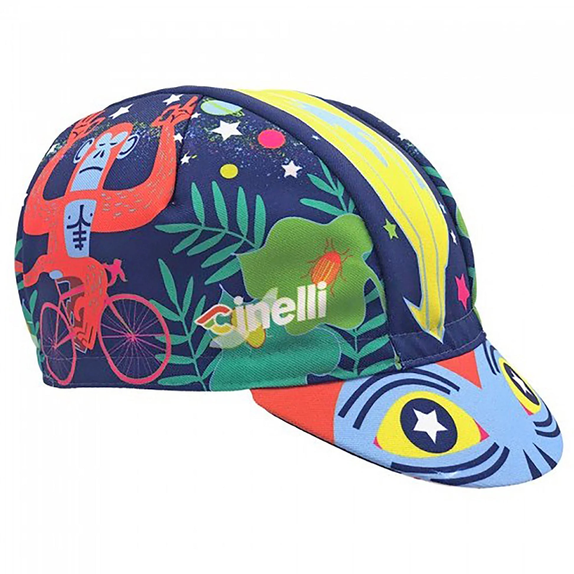 Cycling Cap Ziruffo Art Jungle Blue/Red - Bicycle Warehouse