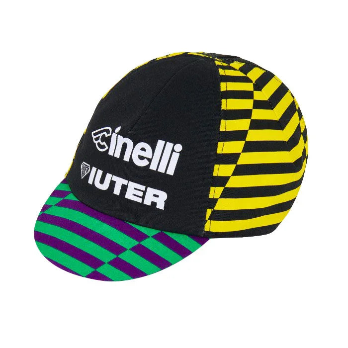 Cycling Cap Circolo Ciclistico Iuter Black/Yellow - Bicycle Warehouse
