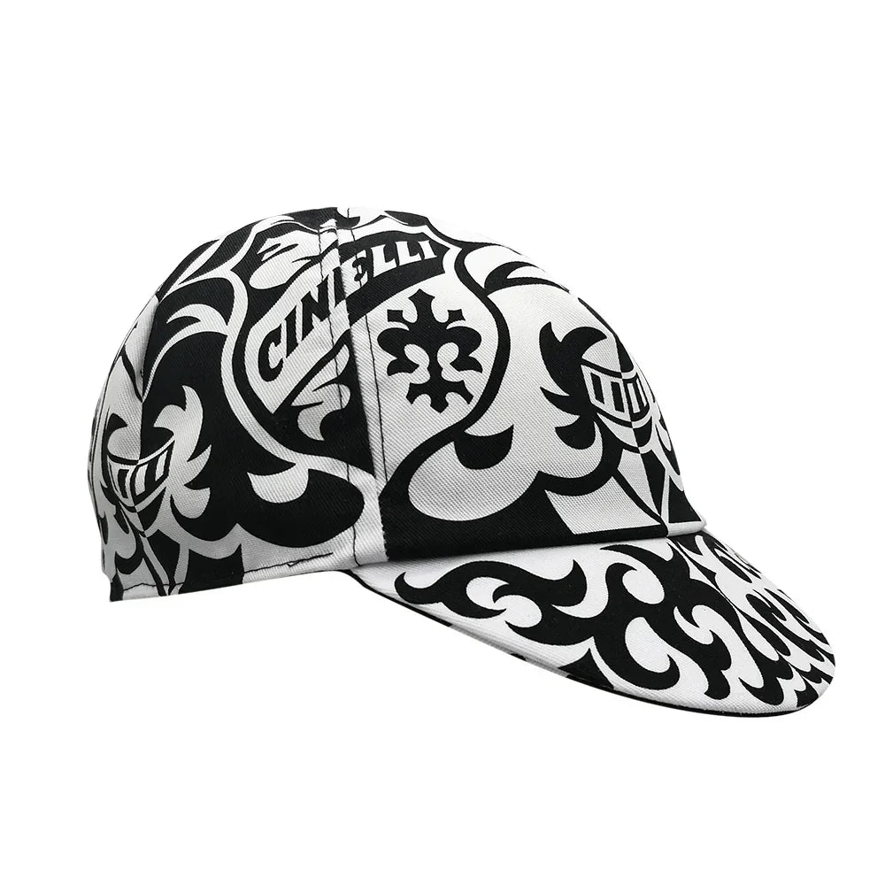 Cycling Cap Pastori Art Crest Blk/Wht - Bicycle Warehouse