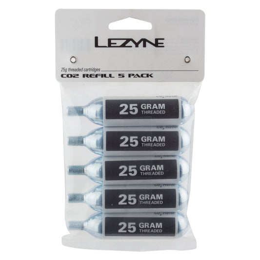 Lezyne 25g Threaded CO2 Cartridges 5/Count - Bicycle Warehouse