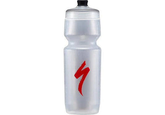 Specialized 23 oz purist hydroflo omni bottle s-logo trans/red 23 oz - Bicycle Warehouse