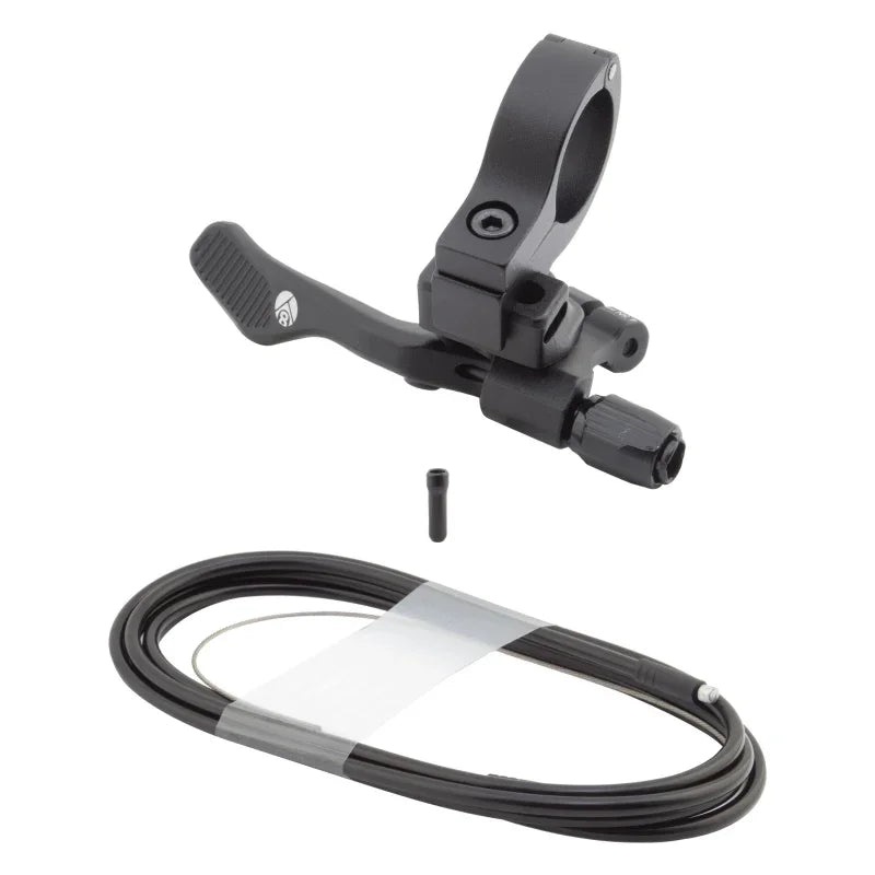 Hangtime Dropper Post Lever Kit Flat Bar Remote Lever Black Alloy - Bicycle Warehouse