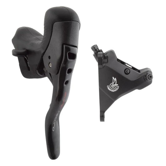 Super Record Ergopower Hydraulic Brake/Shift Lever Disc Caliper - Left/Front 12-Speed 160mm Flat Mount Caliper BLK - Bicycle Warehouse