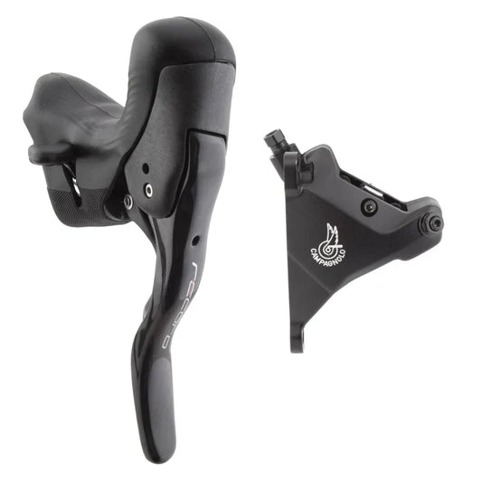 Record Ergopower Hydraulic Brake/Shift Lever Disc Caliper - Left/Front 12-Speed 160mm Flat Mount Caliper BLK - Bicycle Warehouse