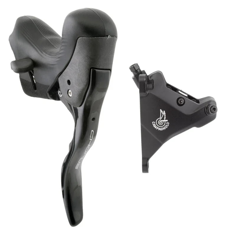 Chorus Ergopower Hydraulic Brake/Shift Lever Disc Caliper - Left/Front 12-Speed 160mm Flat Mount Caliper BLK - Bicycle Warehouse