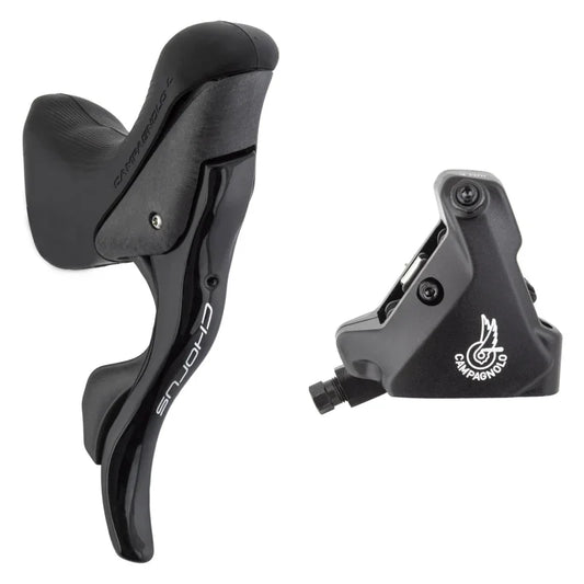 Chorus Ergopower Hydraulic Brake/Shift Lever Disc Caliper - Right/Rear 12-Speed 140mm Flat Mount Caliper BLK - Bicycle Warehouse