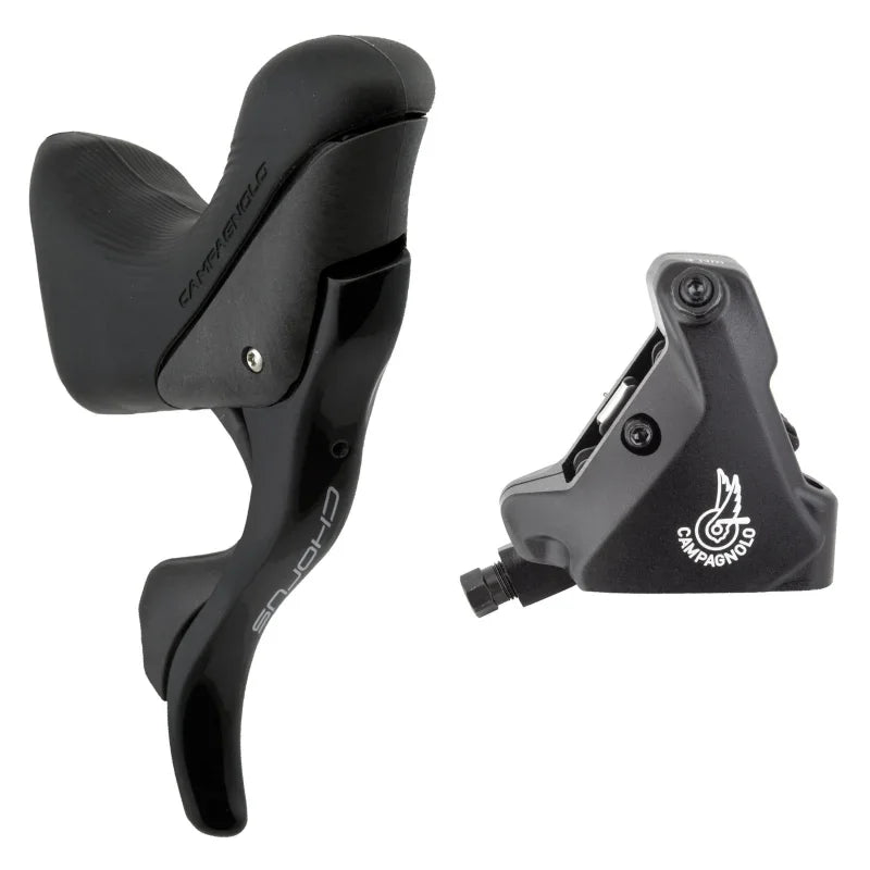Chorus Ergopower Hydraulic Brake/Shift Lever Disc Caliper - Right/Rear 12-Speed 160mm Flat Mount Caliper BLK - Bicycle Warehouse