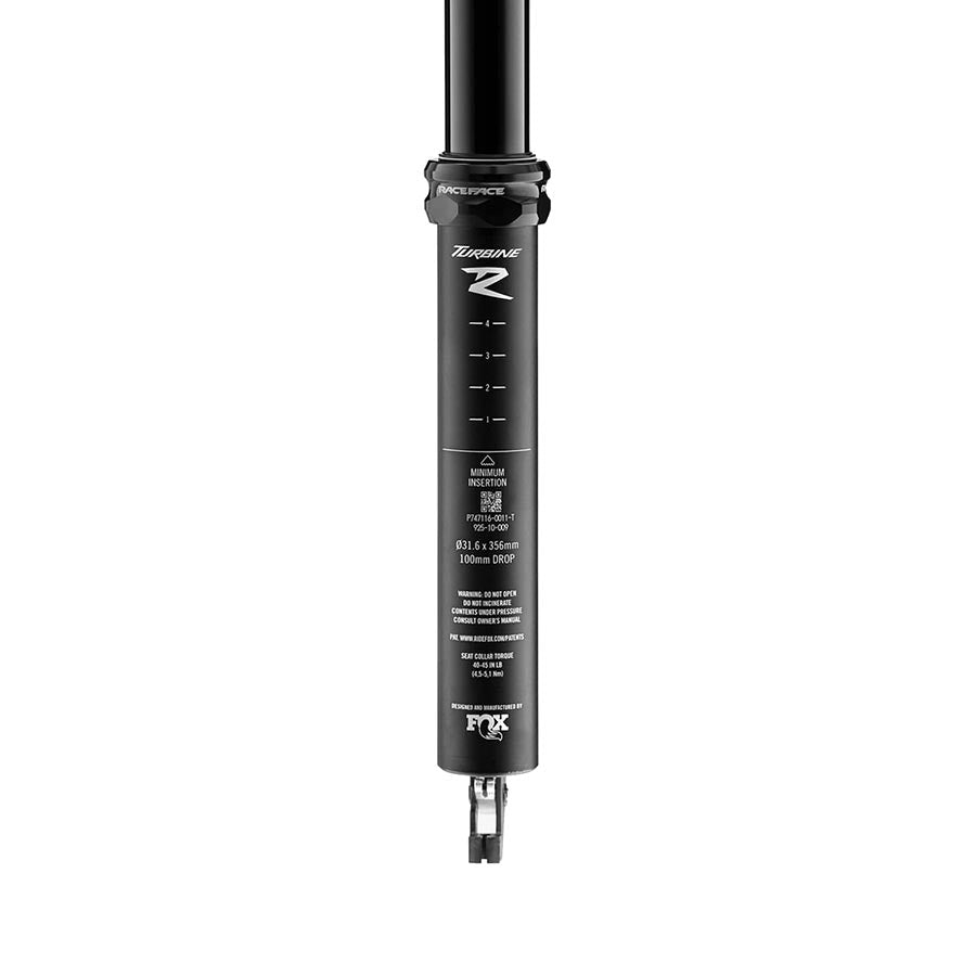 RaceFace Turbine SL Dropper Seatpost - 30.9 100mm Travel Black - Bicycle Warehouse