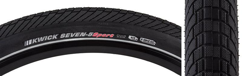 Kwick Seven.5 Tire - 27.5 x 2.2 Clincher Wire BLK/Reflective 60tpi KS - Bicycle Warehouse