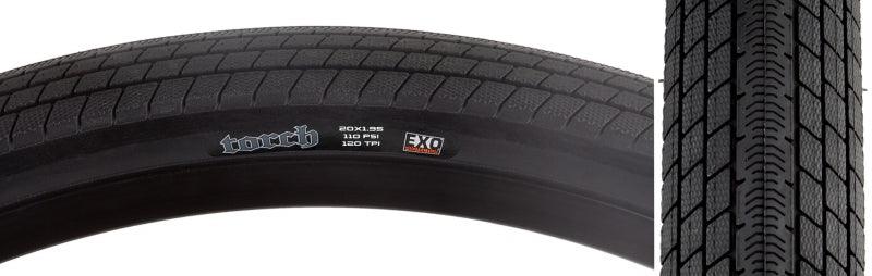 Torch Tire 20x1.95 Folding Clincher Dual EXO 120TPI Black - Bicycle Warehouse