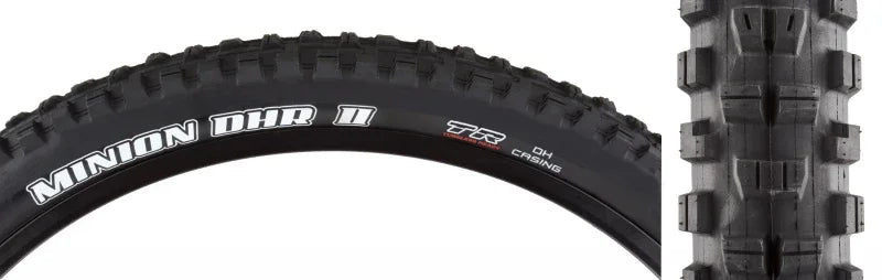 Minion DHR II Tire - 29 x 2.4 Tubeless Wire BLK BikePark DH Wide Trail - Bicycle Warehouse