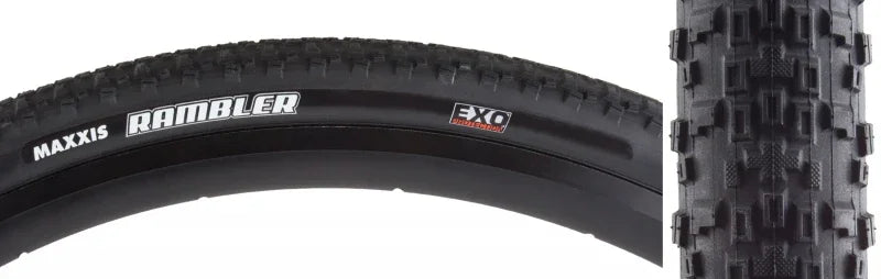 Rambler Gravel Tire 700x40C Wire Clincher Single EXO 60TPI Black - Bicycle Warehouse