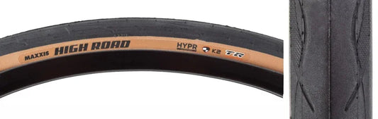 High Road Tire - 700 x 28 Tubeless Folding BLK/Tan HYPR K2 Protection - Bicycle Warehouse