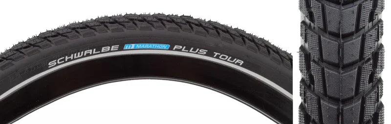 Marathon Plus Tour Tire - 26 x 2.0 Clincher Wire BLK/Reflective Performance Line SmartGuard Addix E-50 - Bicycle Warehouse