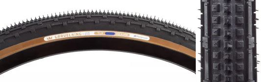 GravelKing SK Tire - 650b x 43 / 27.5 x 1.75 Tubeless Folding BLK/Brown - Bicycle Warehouse